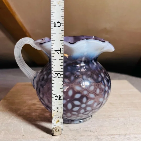 Sold! Fenton Purple Opalescent Snowflake Pitcher - Picture 8 of 8